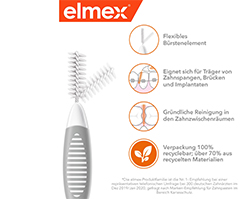 ELMEX Interdentalbørster ISO str. 7 1,3 mm grå, 8 stk