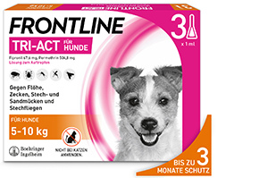 FRONTLINE Tri-Act-opløsning til drypning på hunde 5-10 kg, 3 stk