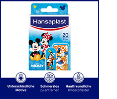 HANSAPLAST Gipsstrimler til børn Mickey & Venner, 20 stk