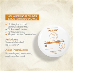 AVENE Kompakt solcreme SPF 50 guld, 10 g