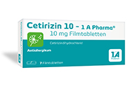 CETIRIZIN 10-1A Pharma filmovertrukne tabletter, 50 stk