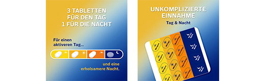 OLYGRIPPAL Dag & Nat 500 mg/60 mg tabletter, 16 stk