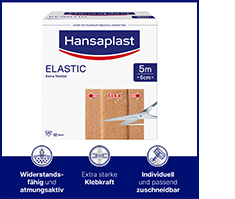 HANSAPLAST Elastiske plastre 6 cmx5 m, 1 stk