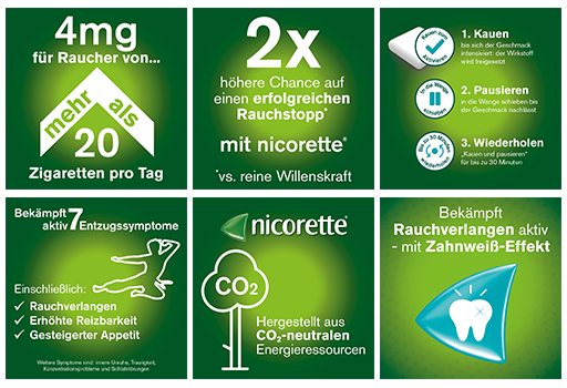 NICORETTE 2 mg de gumă de mestecat cu fructe proaspete, 210 bucăți