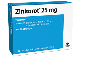 ZINKOROT 25 mg tabletter, 20 stk