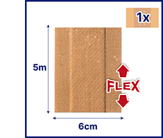 HANSAPLAST Elastiske plastre 6 cmx5 m, 1 stk