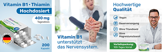 GLYCOWOHL Vitamin B1 thiamin 400 mg højdosis kapsler, 200 stk