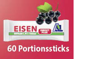 EISEN DIREKT plus C-vitamin+folinsyre+B12-pulver, 60 stk