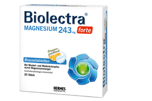 BIOLECTRA Magnesium 243 mg forte Orange brusetabletter, 40 kapsler
