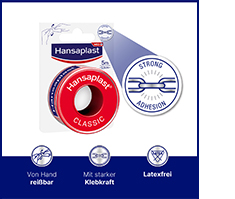 HANSAPLAST Klassisk 2,5 cm x 5 m fikseringsgips, 1 stk