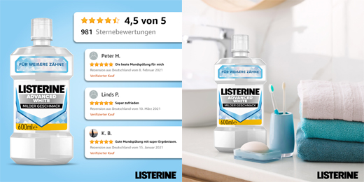 LISTERINE Avanceret hvid Mundspülung, 600 ml