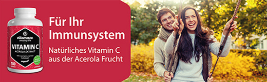 VITAMIN C 160 mg acerolaekstrakt rene veganske kapsler, 180 kapsler