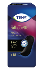TENA SILHOUETTE Indlæg mini noir, 18 stk