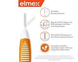 ELMEX Interdentalbørster ISO str. 1 0,45 mm orange, 8 stk