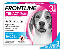 FRONTLINE Tri-Act-opløsning til drypning på hunde 10-20 kg, 3 stk