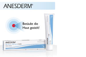 ANESDERM 25 mg/g + 25 mg/g creme + 2 plastre, 5 g