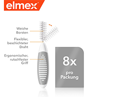 ELMEX Interdentalbørster ISO str. 7 1,3 mm grå, 8 stk