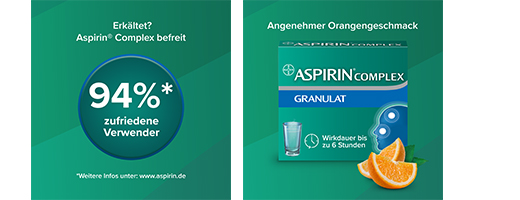 ASPIRIN COMPLEX Btl.w.Gran.z.Herst.e.Susp.z.Einn., 20 stk