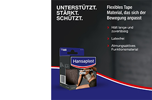 HANSAPLAST Sportskinesiologitape 5 cmx5 m sort, 1 stk