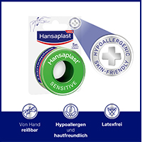 HANSAPLAST Fikseringsplaster Sensitive 2,5 cmx5 m, 1 stk