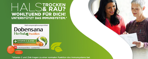 DOBENSANA Vit.C med urtehonningsmag & Zinkpastil, 16 stk