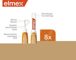 ELMEX Interdentalbørster ISO str. 1 0,45 mm orange, 8 stk