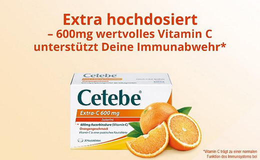 CETEBE Extra-C 600 mg tyggetabletter, 120 stk