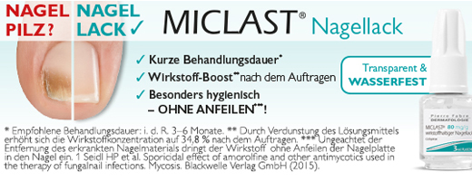 MICLAST 80 mg/g neglelak indeholdende aktiv ingrediens, 2X3 ml