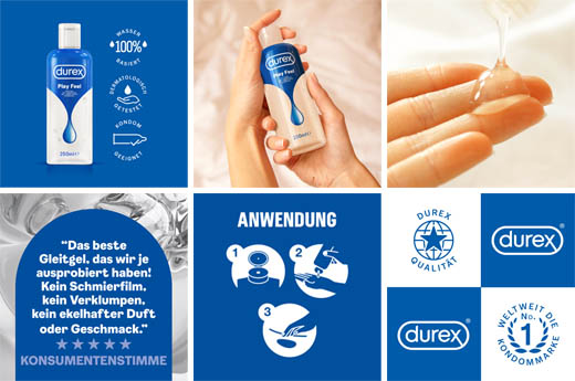 DUREX play Feel vandbaseret glidecreme, 250 ml