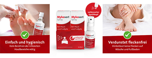 MYKOSERT Spray til hud og fodsvamp, 30 ml