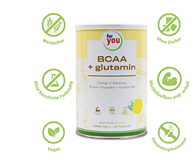 FOR YOU BCAA+glutamin Energy & Recovery Lemon, 480 g