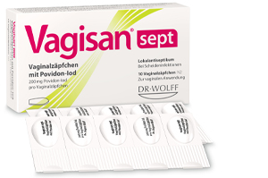 VAGISAN sept vaginale suppositorier med povidon-jod, 10 stk