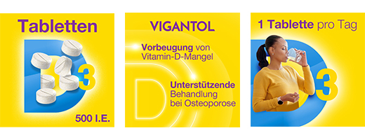 VIGANTOL 500 I.U. D3-vitamin-tabletter, 50 kapsler