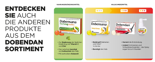 DOBENSANA Vit.C med urtehonningsmag & Zinkpastil, 16 stk