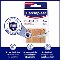 HANSAPLAST Elastiske plastre 6 cmx1 m, 1 stk