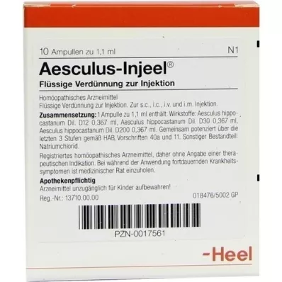 AESCULUS INJEEL Ampuller, 10 stk