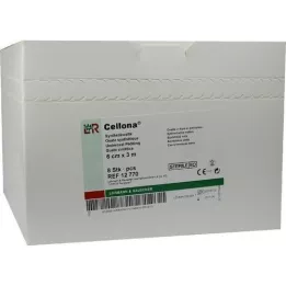 CELLONA Syntetisk bomuld steril 6 cmx3 m, 8 stk