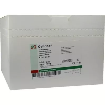 CELLONA Syntetisk bomuld steril 6 cmx3 m, 8 stk