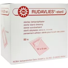 RUDAVLIES-steril bandageplaster 6x10 cm, 50 stk
