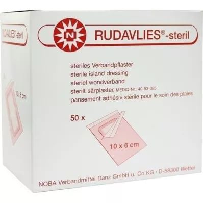 RUDAVLIES-steril bandageplaster 6x10 cm, 50 stk