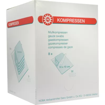MULLKOMPRESSEN 10x10 cm steril 32-fold, 8X5 stk