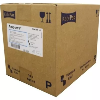 AMPUWA Plastflaske til injektion/infusionsopløsning, 10X500 ml