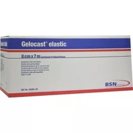 GELOCAST elastisk zinkgelbandage 8 cmx7 m, 10 stk