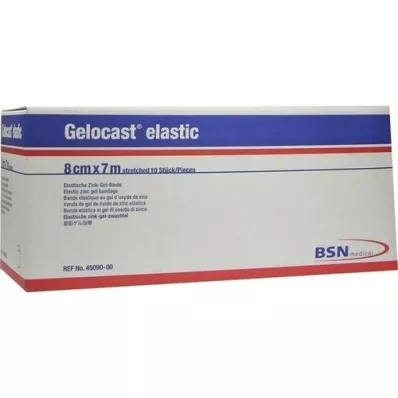 GELOCAST elastisk zinkgelbandage 8 cmx7 m, 10 stk