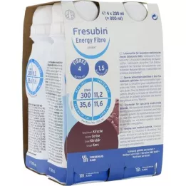 FRESUBIN ENERGY Fiber DRINK Kirsebær drikkeflaske, 4X200 ml