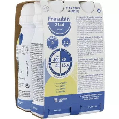 FRESUBIN 2 kcal DRINK Vanilje drikkeflaske, 4X200 ml