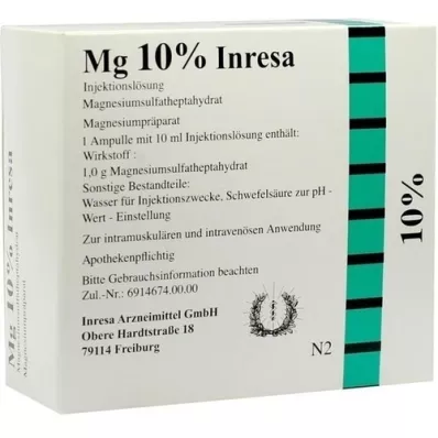 MG 10% Inresa injektionsopløsning, 10X10 ml MG 10% Inresa injektionsopløsning, 10X10 ml