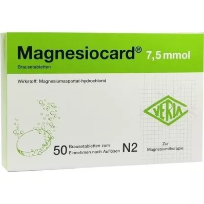 MAGNESIOCARD 7,5 mmol brusetabletter, 50 stk