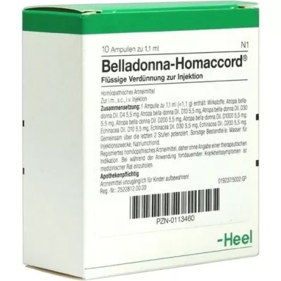 BELLADONNA HOMACCORD Ampuller, 10 stk