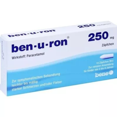 BEN-U-RON 250 mg stikpiller, 10 stk